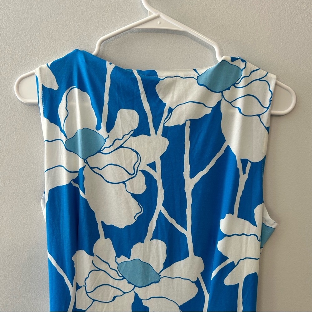 J McLaughlin Sarabelle Freesia Blue and White Floral Wrap Dress NWT Size Large - Picture 8 of 9